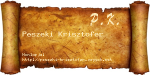 Peszeki Krisztofer névjegykártya